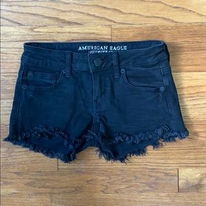American Eagle Black Super Stretch Jean Shorts